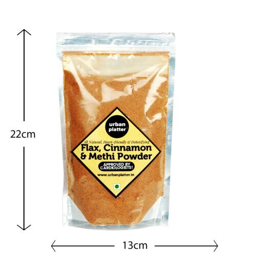 Urban Platter Flax, Cinnamon & Methi Powder, 250g [All Natural, Heart-friendly, Detoxifying]
