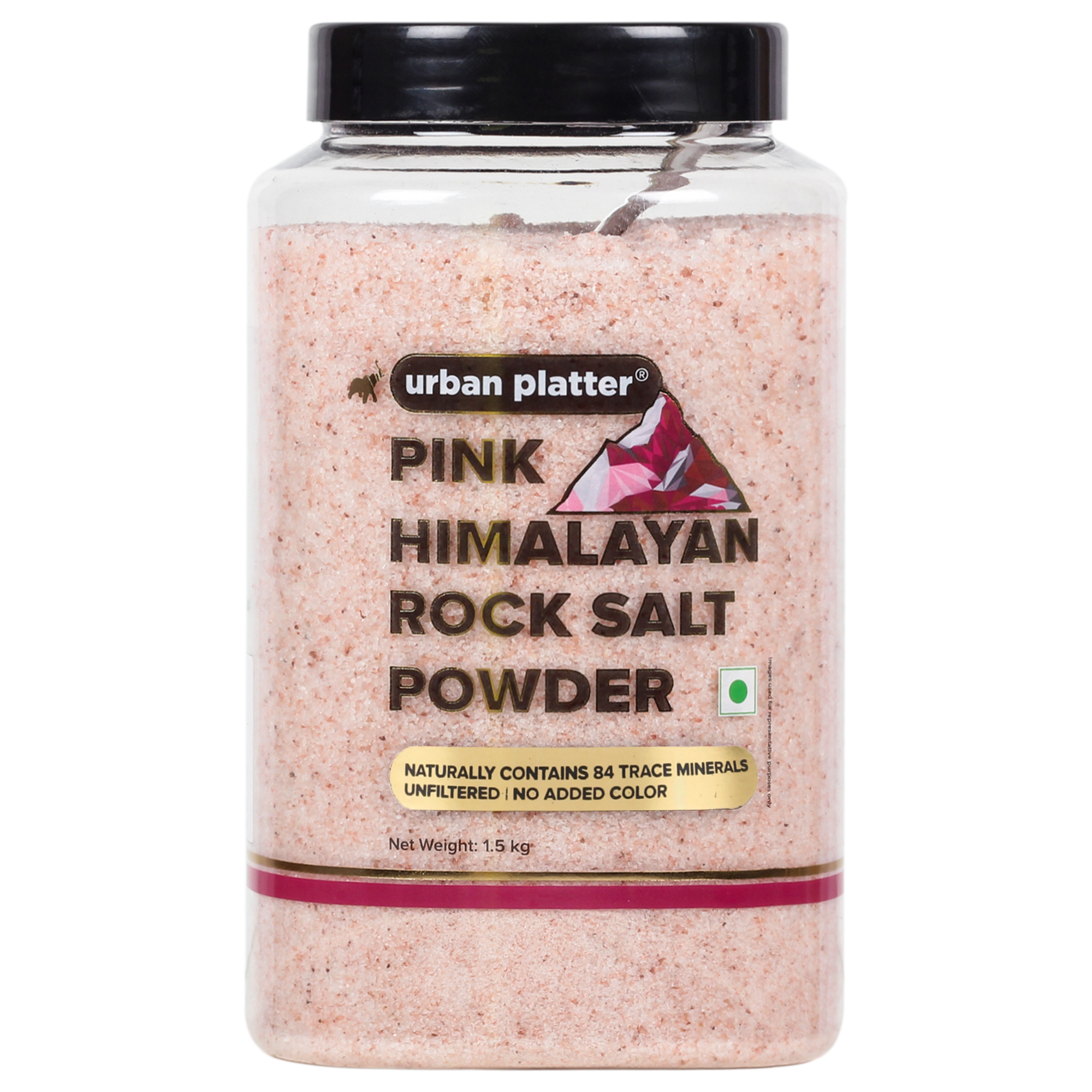 Urban Platter Pink Himalayan Rock Salt Powder Jar, 3kg ( Additivefree