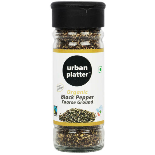 Urban Platter Organic Black Pepper Coarse Ground, 45g [Fairtrade & USDA Certified]