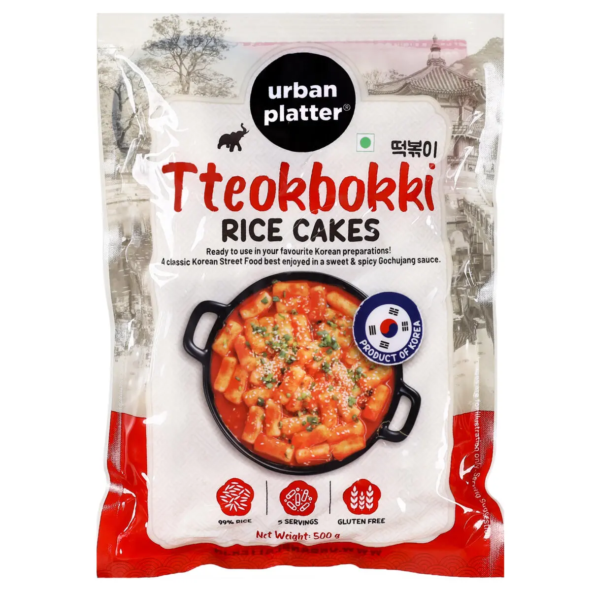 Topokki Combo with Sauce & Kimchi, Vegetarian, 320 gm