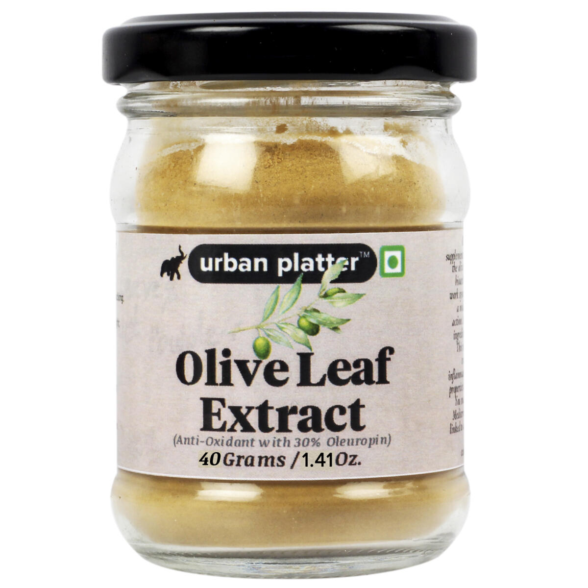 Urban Platter Olive Leaf Extract Powder, 40g / 1.4oz [Antioxidant, Organic Olea Europaea, Vegan] Super Foods Urban Platter