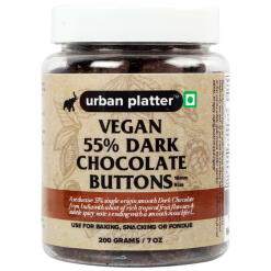 Urban Platter Vegan 55% Dark Chocolate Buttons, 200g Baking Chocolate Urban Platter