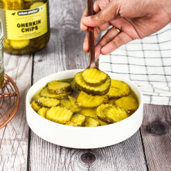 Urban Platter Gherkin Chips, 680g [ Tangy & Sweet. Perfect Topping for Burgers & Sandwiches ]