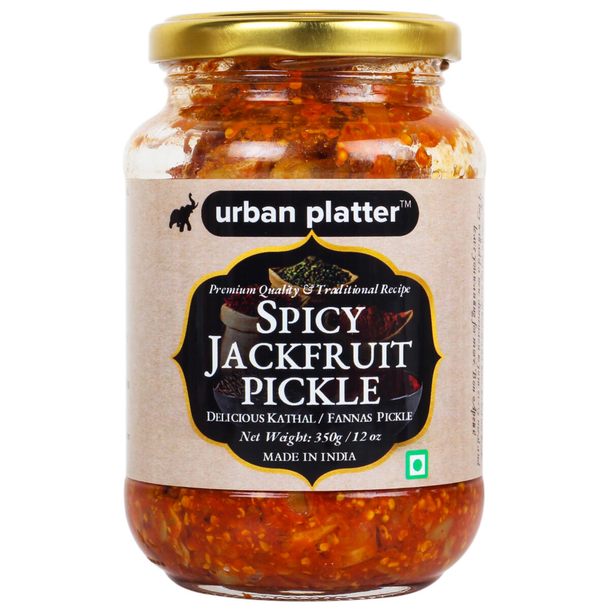 Urban Platter Spicy Jackfruit Pickle, 350g / 12oz [Premium Quality