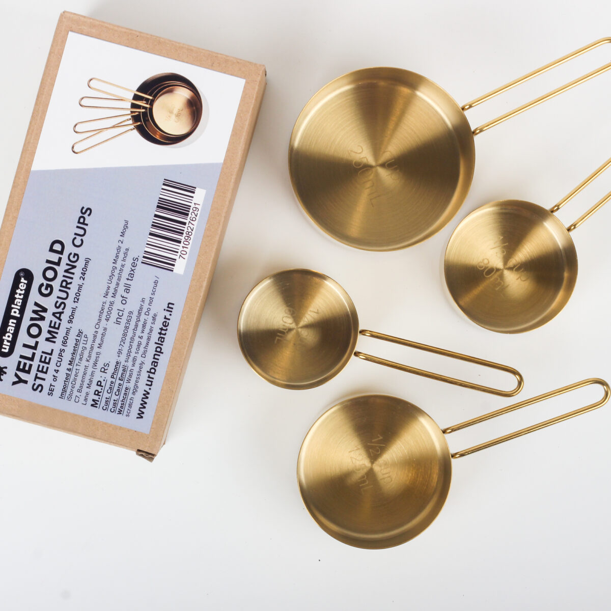 Kitchen Pantry Brass Measuring Cups - Silver Mushroom