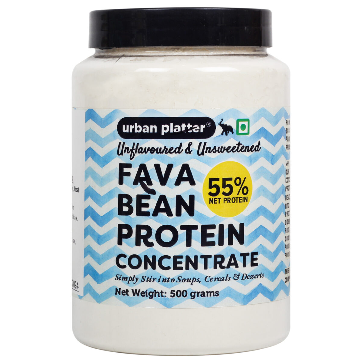 Urban Platter Unsweetened Fava Bean Protein Concentrate, 500g (55% Protein) Whey Urban Platter