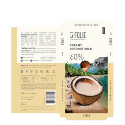 LA FOLIE 60% Creamy Coconut Milk Bar, 60g