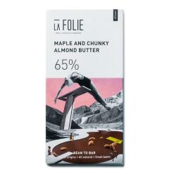 La Folie 65% Maple & Chunky Almond Butter Chocolate Bar, 60g