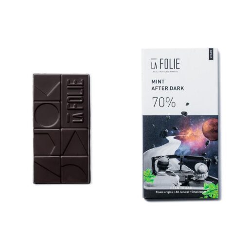La Folie 70% Mint After Dark Chocolate Bar, 60g