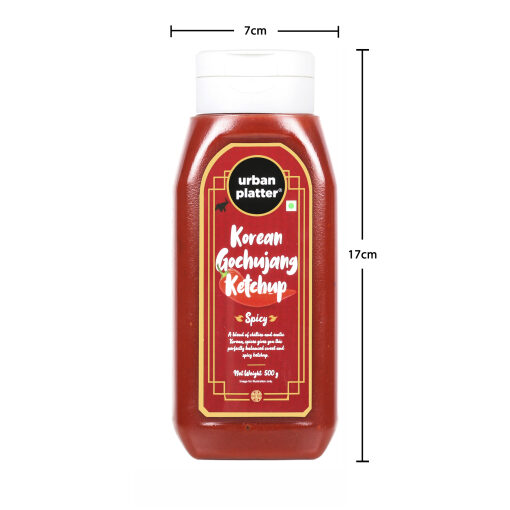 Urban Platter Korean Gochujang Ketchup, 500g (Sweet & Spicy Korean Inspired Ketchup with Real Gochujang, Enjoy with fries, burgers or appetizers, Perfect condiment for Asian Food)