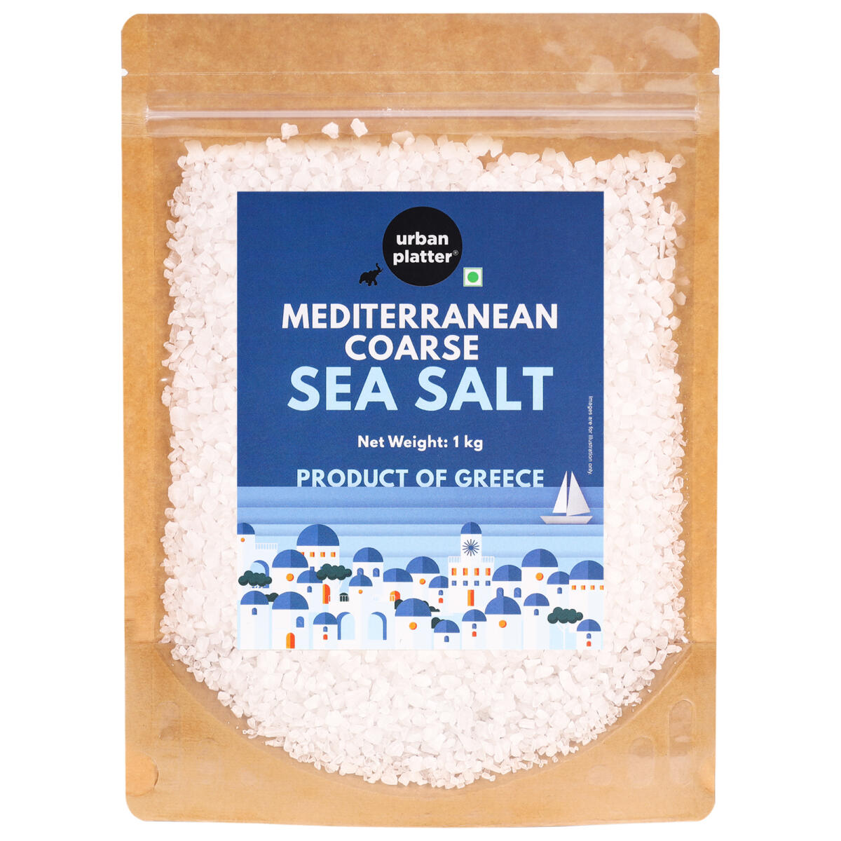 Urban Platter Mediterranean Coarse Sea Salt, 1Kg [Product of Greece,  Sun-dried, Perfect for Seasoning & A Great Finishing Salt] – Urban Platter