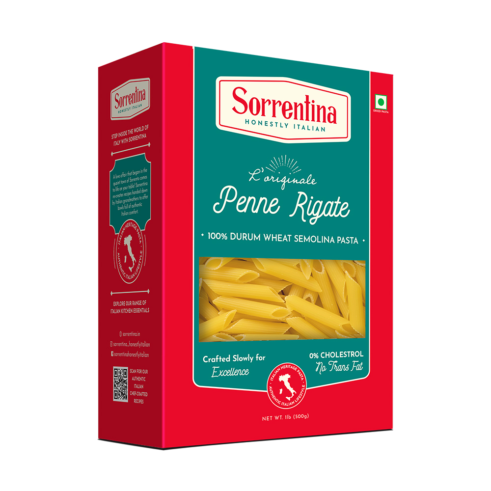 Sorrentina Penne Rigate Pasta, 500g (100% Durum Wheat | No Maida ...